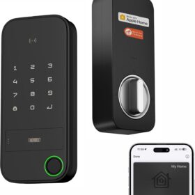 X1 Apple Home Key Smart Lock - Keyless Entry Deadbolt with Fingerprint, Keypad, & HomeKit Support Over Thread (Black)