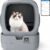 Smart Self-Cleaning Cat Litter Box with App Control, Health Monitoring & Ultra-Quiet Motor - Ideal for Multi-Cat Households (Grey, Assembly Required)