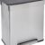 Amazon Basics 60-Liter Dual-Compartment Rectangular Trash Can with Soft-Close Lid and Removable Buckets, Grey/Silver