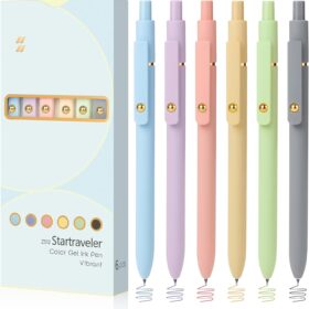 FIOVER 6-Count Quick-Dry Gel Pens Set – 0.7mm Medium Point Retractable Pens with Comfort Grip for Journaling, Note Taking, & Art – Smudge-Free Office & School Supplies (Assorted Colors)