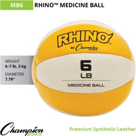 Champion Sports Leather Medicine Ball – Durable No-Slip Grip Weighted Ball for Core Strength, Plyometrics, Cross Training & Rehab