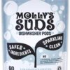 Molly's Suds Dishwasher Detergent Pods – 60 Count, All-Natural & Unscented