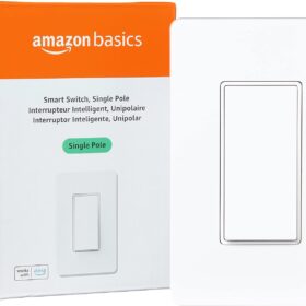 Amazon Basics Smart Light Switch, Single-Pole, Wi-Fi Enabled, Requires Neutral Wire, White, Works with Alexa