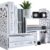 YGYQZ Desktop Organizer Shelf - Adjustable Width Desk Hutch with Cloud Design, White PVC Bookshelf Storage for Office, School & Home Stationery Organization