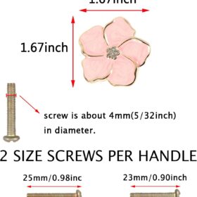 4-Pack Pink Flower Petal Drawer Knobs – Zinc Alloy Decorative Cabinet Pulls for Dressers, Nightstands & Kids Room Furniture