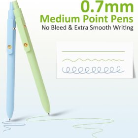 FIOVER 6-Count Quick-Dry Gel Pens Set – 0.7mm Medium Point Retractable Pens with Comfort Grip for Journaling, Note Taking, & Art – Smudge-Free Office & School Supplies (Assorted Colors)