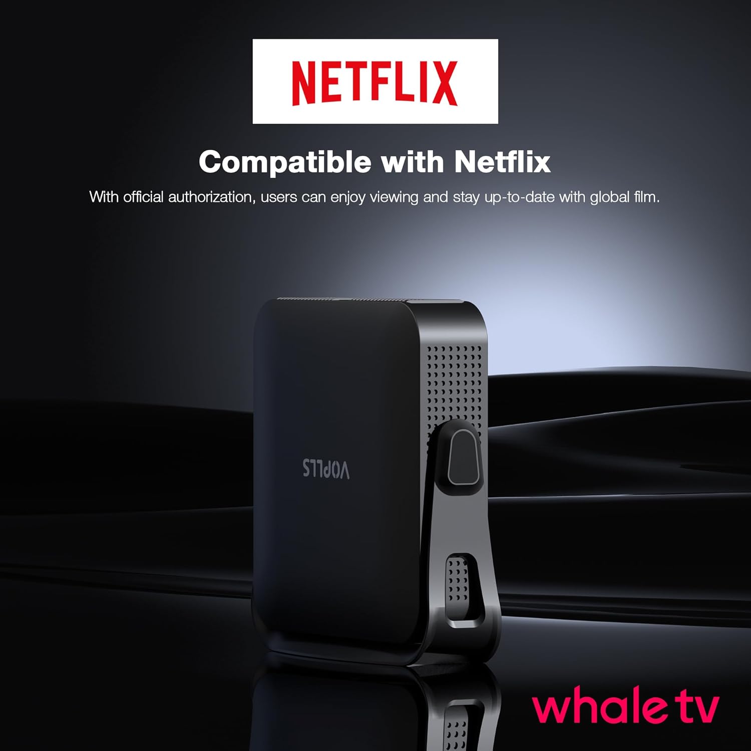 VOPLLS Smart Native 1080P Mini Projector with WiFi 6 & Bluetooth 5.2 | Portable 4K Home Theater, Auto Focus & Keystone, Officially Licensed Apps, Ceiling Mount Included