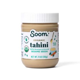 Soom Foods Premium Organic Tahini – 11oz Jar of Roasted Sesame Paste – Vegan, Nut-Free, Keto & Paleo Butter for Hummus, Sauces, and Baking