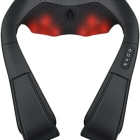 Medcursor Shiatsu Neck and Back Massager with Heat – Electric Deep Tissue 3D Kneading Pillow for Pain Relief