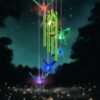37 Inch Solar Hummingbird Wind Chimes - Color Changing LED Memorial Wind Chime with Deep Tone Aluminum Tubes, Sympathy Garden Gift for Mom, Grandma, Wife
