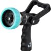 New England Garden Tools Heavy Duty Metal Fireman’s Hose Nozzle – 10-Pattern High Pressure Spray with Lever Control & Ergonomic Grip for Car Washing, Gardening & Livestock