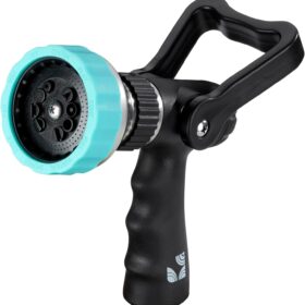 New England Garden Tools Heavy Duty Metal Fireman’s Hose Nozzle – 10-Pattern High Pressure Spray with Lever Control & Ergonomic Grip for Car Washing, Gardening & Livestock