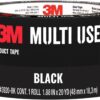 3M Black Duct Tape, 1.88 in x 20 yd (1020-BLK-A) - Waterproof, Heavy Duty Indoor/Outdoor Repair Tape