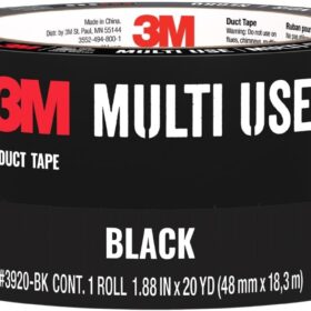 3M Black Duct Tape, 1.88 in x 20 yd (1020-BLK-A) - Waterproof, Heavy Duty Indoor/Outdoor Repair Tape
