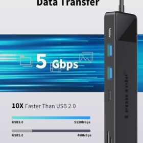 Lemorele USB C Docking Station Triple Monitor - 13-in-1 USB C Hub with Dual 4K HDMI, VGA, 100W PD, RJ45, 4 USB Ports, SD/TF Card Reader for MacBook Pro/Air, Dell XPS, and Windows Laptops
