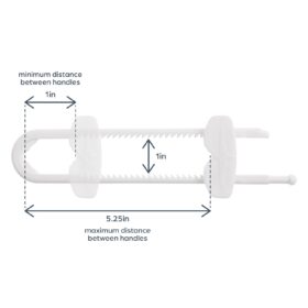 Dreambaby White Sliding Cabinet Latches – 3 Pack | No-Tools Required Child Proof Safety Locks for Kitchen & Bathroom Handles