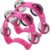 2-Pack Pink Plastic Tambourines – Handheld Percussion Instruments with 4 Jingle Bells for Kids, Music Education, Kirtan, and Church Choir