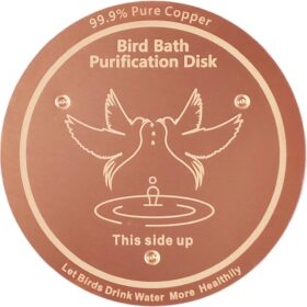 Pure Copper Bird Bath Disk - 99.99% Copper Ion Water Purifier for Outdoor Birdbaths & Bowls - Algae Prevention, Heavy-Duty Triple Support Design