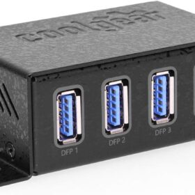 Coolgear Industrial USB 3.2 Hub – 4-Port 5Gbps Metal Splitter with Mounting Brackets, Surge Protection & ESD Defense