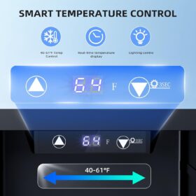 Antarctic Star 18L Beverage Refrigerator Cooler - 24 Can Capacity Mini Fridge with Quiet Compressor, Blue LED Light & Adjustable Temperature Control for Home, Bar, and Office