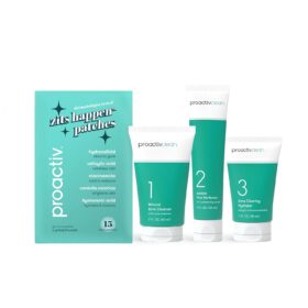 Proactiv+ Clean Acne Treatment Kit - 3 Step Routine with Pimple Patches, Sulfur Cleanser & Azelaic Acid Serum for Sensitive Skin