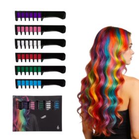 Vibrant Washable Hair Chalk Combs for Girls – 10 Color Temporary Hair Dye Kit, Safe Non-Toxic DIY Makeup for Kids, Birthday Party Favors & Cosplay Dress-Up Gifts