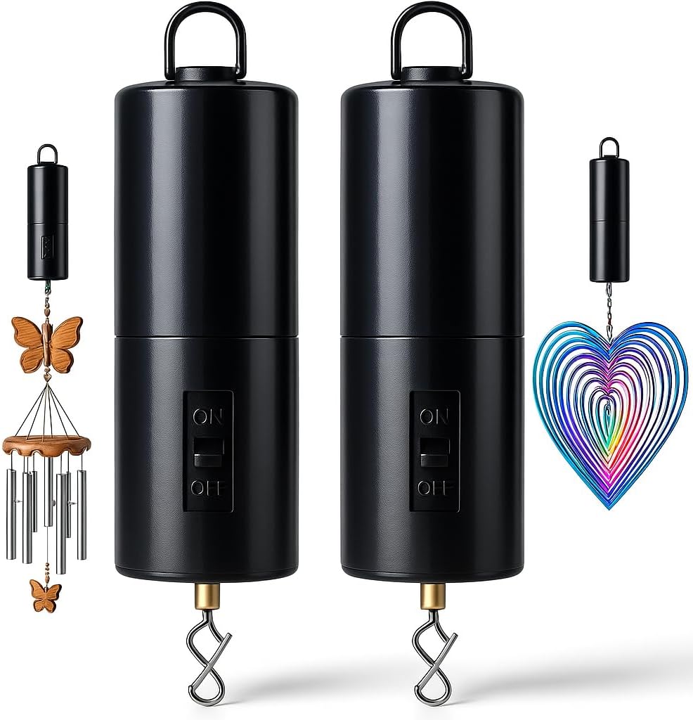 2 Pack Battery Operated Wind Spinner Motors – 24 RPM Rotating Motor for Hanging Ornament Displays, Wind Chimes, and Mobiles (Battery Not Included)