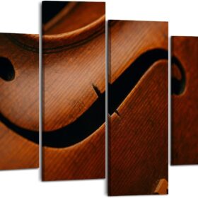 Modern Viola Close Up 4 Panel Canvas Wall Art - Premium Framed Musician Decor for Living Room & Home