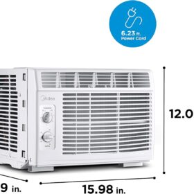 Midea 5,000 BTU Window Air Conditioner – Mechanical Control AC Unit for Small Rooms up to 150 Sq. Ft.
