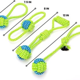 Tater's Choice 4-Piece Premium Cotton Rope Dog Toy Set – Interactive Tug, Chew & Dental Cleaning Combo for Small to Medium Breeds