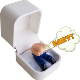 The Original Moon Ring® Handmade Farting Gag Gift Box - Prank Proposal for Valentine's, April Fools & White Elephant