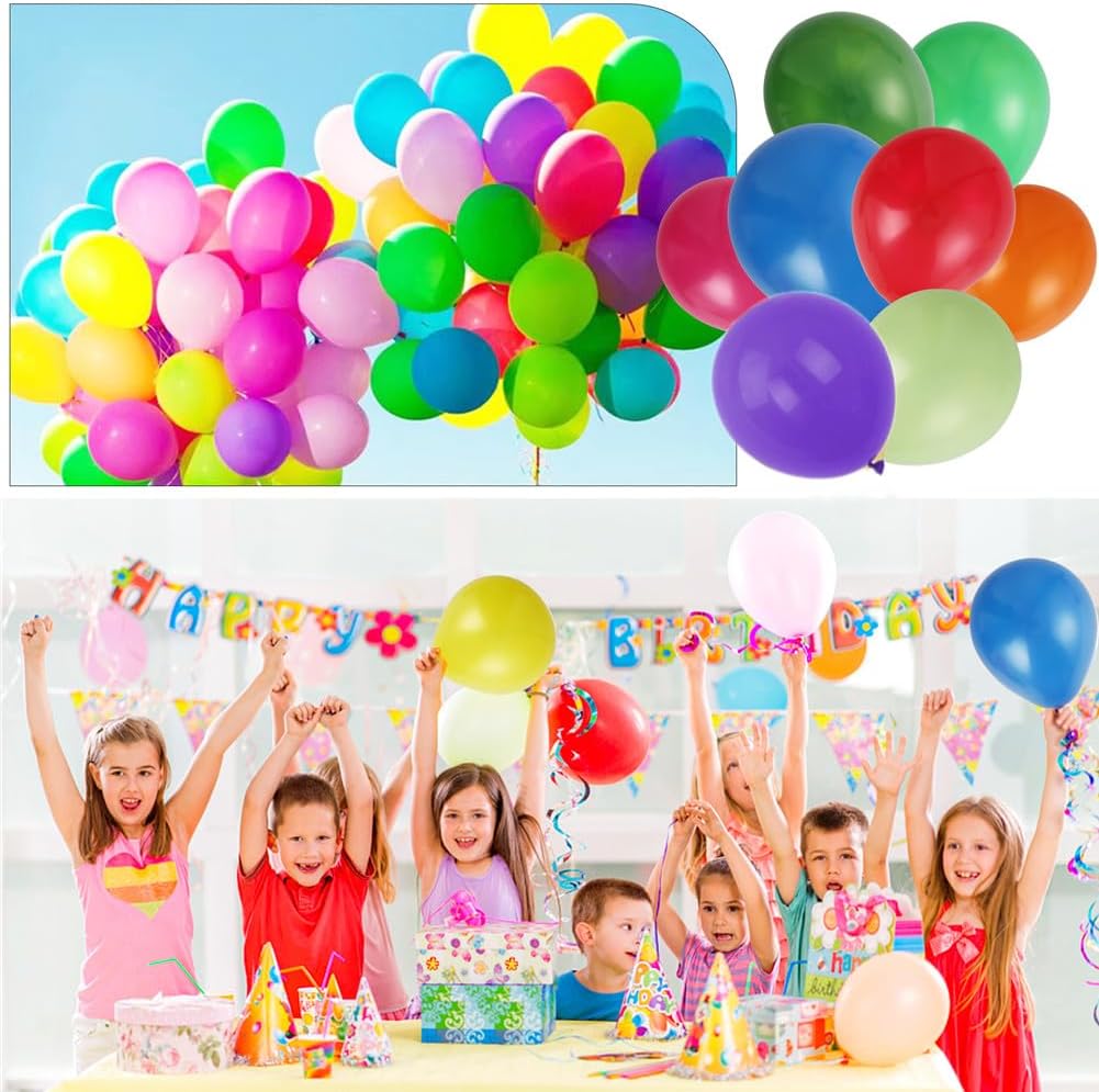 400 Pack 12-Inch Rainbow Latex Balloons - Premium Bulk Multicolor Party Decoration Kit for Weddings, Birthdays, & Baby Showers