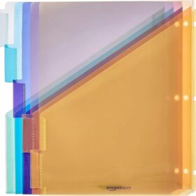 Amazon Basics Tab Dividers for 3 Ring Binders – 8-Tab Assorted Colors, Letter Size