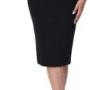 ZTN Women's High Waisted Pencil Skirt - Stretchy Bodycon Office Skirt with Back Slit