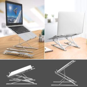 Ergonomic Aluminum Laptop Stand – Portable, Adjustable, & Heat-Dissipating Holder for 10-17 Inch Notebooks & Tablets
