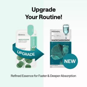 Mediheal Madecassoside Essential Sheet Mask – 10 Pcs Vegan Blemish Repair Treatment with 98% Purity Madecassoside & Hyaluronic Acid for Redness Relief and Skin Barrier Support