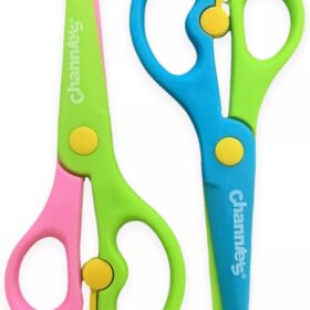 Channie's 2-Pack Safety Scissors for Toddlers – Self-Opening Training Scissors for Kids Ages 3-5 – Blunt Tip Preschool Arts & Crafts Tools for Fine Motor Skill Development
