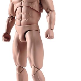 1:12 Scale Male Muscle Action Figure – 6 Inch Articulated Bodybuilder Model with Head Sculpt, Boots & Accessories – Customizable DIY Doll for Artists & Collectors