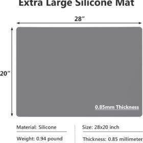 Gartful Extra Large Silicone Countertop Mat - 28x20 Inch Heat Resistant Kitchen Protector Pad, Non-Slip Multipurpose Desk Saver & Dish Drying Mat for Air Fryers, Coffee Makers & Microwave (Dark Gray)