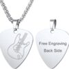 U7 Hip Hop Music Lover Pendant Necklace - Stainless Steel Guitar Pick, Mic & Headphone Charms for Men & Women