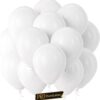 Bezente 100-Pack Pro Duralatex White Balloons – 12-Inch Extra Thick, Helium Supported, Premium Latex Party Decor for Weddings, Birthdays & Events