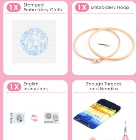 TINDTOP Hummingbird Embroidery Kit for Beginners & Adults – Complete DIY Cross Stitch Set with Hoop, Thread, Needles & Instructions