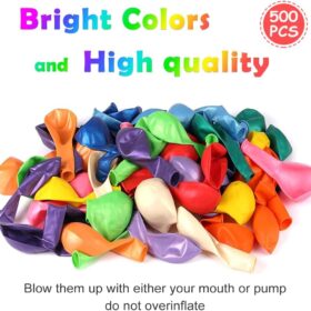 500 Pcs Premium Latex Party Balloons - Rainbow Bulk Pack for Birthday, Wedding & Baby Shower Decorations