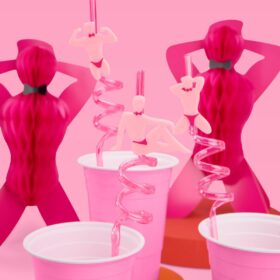 xo, Fetti Hot Pink Male Dancer Paper Accordion Decorations – 2 Pack, 7' | Bachelorette Party Supplies, Gag Gifts & Bridal Shower Favors