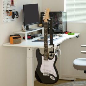 STRICH Guitar Desk Stand with C-Clamp Mount – Heavy Duty Metal Headstock Hanger with Adjustable Height and 360° Rotation for Acoustic, Electric & Bass Guitars (TGS-1)