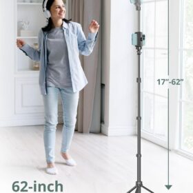 SENSYNE 62" Selfie Stick Tripod with Wireless Remote & Phone Holder - Extendable Travel Stand for Vlogging, Photos, YouTube & Live Streaming