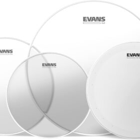 Evans G2 Clear Rock Drum Head Pack with 14” HD Dry Snare – 10”, 12”, 16” Tom Batter Heads