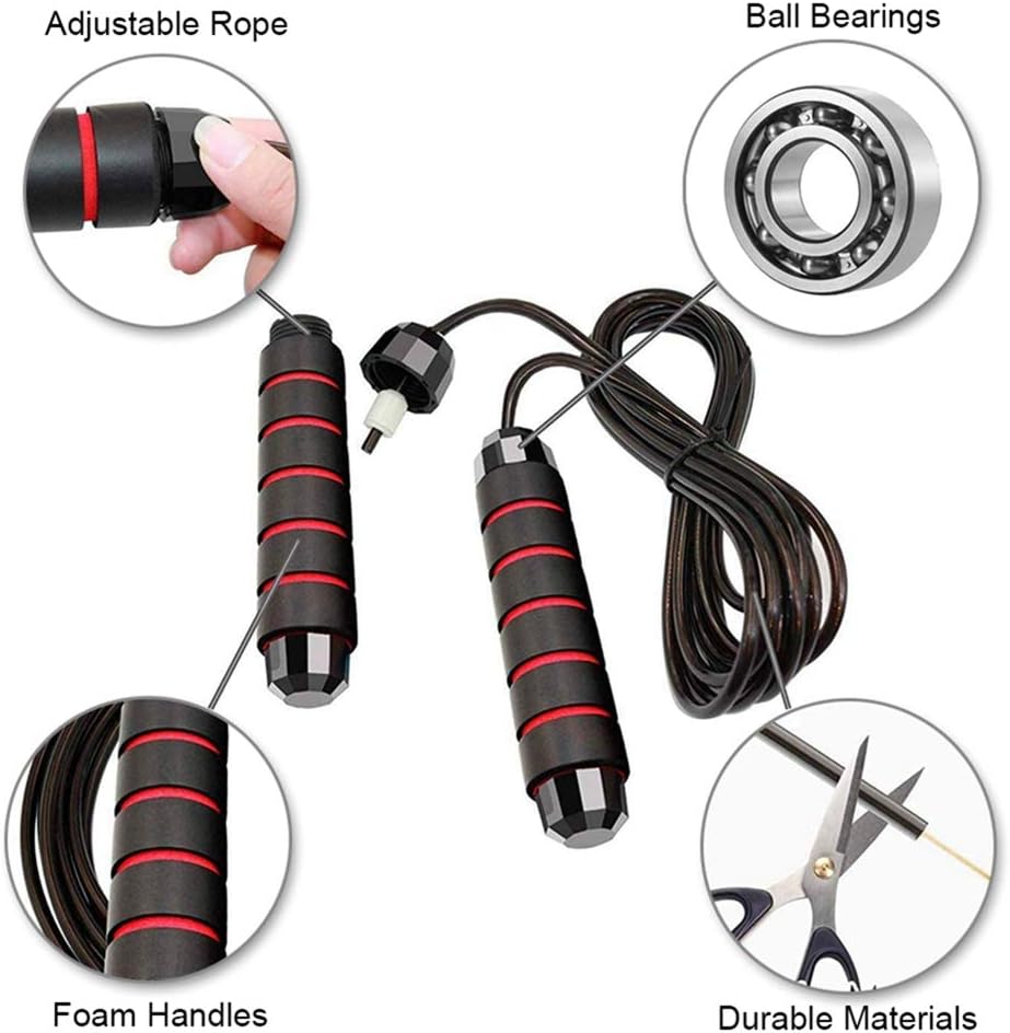 Redify Speed Jump Rope with Memory Foam Handles – Adjustable 10ft Cable for Cardio, Boxing, MMA & Fitness Training for Men, Women & Kids