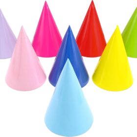 CANREVEL 16-Pack Pastel Birthday Party Hats – Rainbow Macaron Cone Hats for Men & Women – Fun Adult Party Supplies & Decorations