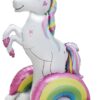 3D Giant Standing Unicorn Foil Balloon - 37' Magical Rainbow Cloud Party Decoration for Girls Birthdays, Baby Showers, & Weddings